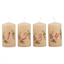 Prodotto Candele dell&#39;Avvento Corona dell&#39;Avvento 1-4 crema 130/70mm 4pz