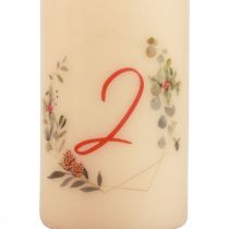 Prodotto Set di candele per corona dell'Avvento 1-4, motivo natalizio color crema, qualità RAL, Made in Germany, 130/70 mm, 4 pezzi