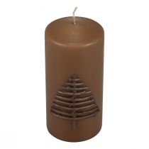 Prodotto Candela di Natale, marrone, albero di Natale, 150x70mm, Avvento