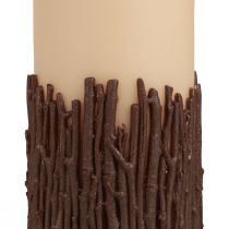 Prodotto Candela a colonna con rami decorativi candela rustica beige 150/70mm 1pz