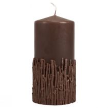 Prodotto Candela decorativa con rami di candela a colonna marrone scuro 150/70 mm 1pz