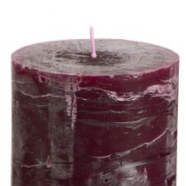 Prodotto Candele a colonna rosso bordeaux, 70x100 mm, set da 4, colore pieno, rustiche, lunga durata di combustione