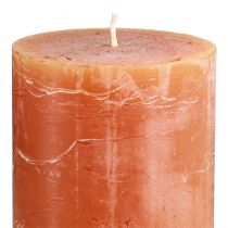 Prodotto Candele a colonna color arancio scuro, 85x120 mm, 2 pezzi, tinte in massa, decorative e accoglienti