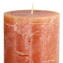 Prodotto Candele a colonna, set da 2, arancione scuro, 85 x 150 mm, colore pieno, lunga durata di combustione – candele decorative per spazi abitativi, occasioni festive e ambienti romantici