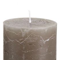 Prodotto Candele a colonna marroni, tinta unita, 70x100 mm, set da 4, decorazione rustica