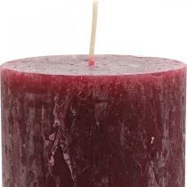 Prodotto Colonne portacandele in tinta unita Rustico Bordeaux 80×110 mm 4 pz