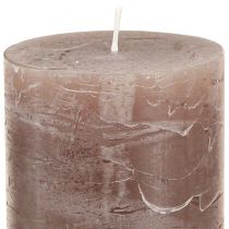 Prodotto Candele decorative a colonna, mix di 3 tonalità di marrone, tinta unita, 70x120 mm, set da 12 per atmosfera e casa