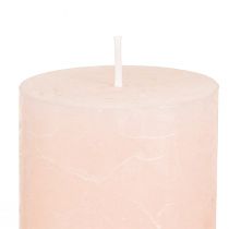 Prodotto Candele a colonna, rosa chiaro tinta unita, 50x100 mm, set da 4, candele pasquali, decorazione da tavola