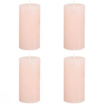 Prodotto Candele a colonna, rosa chiaro tinta unita, 50x100 mm, set da 4, candele pasquali, decorazione da tavola