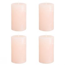 Prodotto Candele a colonna, rosa chiaro tinta unita, 60×100 mm, set da 4, candele decorative per Pasqua e matrimoni