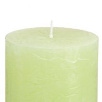 Prodotto Candele a colonna tinte verde lime 70×80 mm, confezione da 4 - Decorazione e luce d'atmosfera