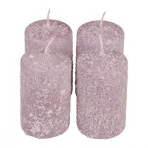 Prodotto Candele a colonna invernali Candele natalizie viola 60×100mm 4pz