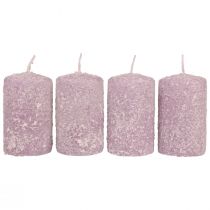 Candele a colonna invernali Candele natalizie viola 60×100mm 4pz