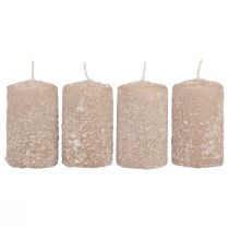 Candele a colonna Candele natalizie beige 60×100mm 4pz