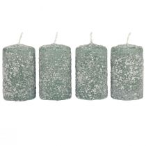 Candele a colonna invernali Candele natalizie verdi 60×100mm 4pz