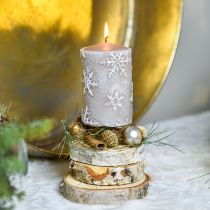 Prodotto Candele a colonna candele beige fiocchi di neve 100/65mm 4 pezzi