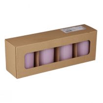 Prodotto Candele a colonna decorazione candele scanalate lilla 70/90mm 4 pz