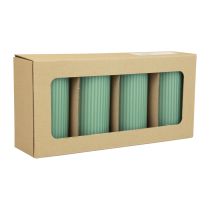 Prodotto Candele a colonna verde smeraldo con scanalature 70/130 mm 4 pezzi