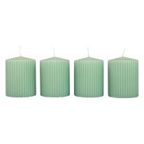 Candele a colonna candele scanalate verde smeraldo 70/90mm 4pz