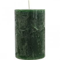 Prodotto Candele in tinta unita Candele a colonna verde scuro 70×110 mm 4 pz