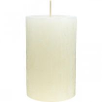 Prodotto Candele a colonna Candele dell&#39;Avvento colorate rustiche bianche 70/110mm 4pz