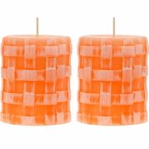 Candele pilastro Candela rustica arancione 80/65 candele rustiche in cera 2pz