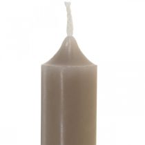 Candele a colonna candele corte grigie Ø2,2 cm H11 cm 6 pezzi