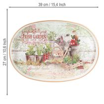 Prodotto Vassoio ovale con manico Fresh Garden Vintage 39x27x3,5cm