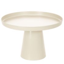 Prodotto Vassoio decorativo rotondo color crema, 30 cm, con supporto, per la decorazione della tavola.