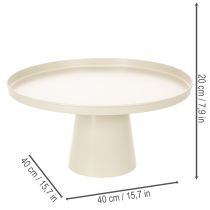 Prodotto Piatto decorativo rotondo beige con base alta 40 cm