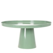 Prodotto Tavolino decorativo rotondo in metallo verde, diametro 40 cm, con bordo alto
