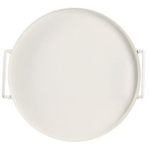 Prodotto Vassoio con pratici manici, look vintage, per idee decorative versatili con fiori e materiali naturali, 30 cm