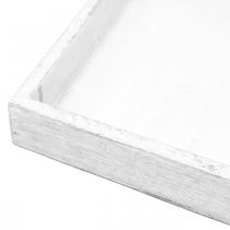 Prodotto Vassoio decorativo quadrato bianco in legno vintage 19×19cm 2 pezzi