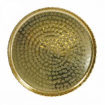Vassoio decorativo, piatto di metallo orientale, decorazione da tavola Ø25cm