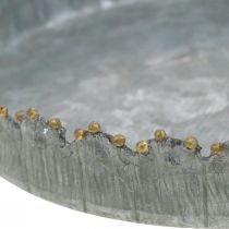 Prodotto Vassoio rotondo in metallo, piatto candela, decorazione da tavola argento/oro Ø15cm H2cm