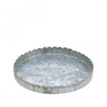 Vassoio rotondo in metallo, piatto candela, decorazione da tavola argento/oro Ø15cm H2cm