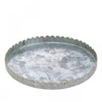 Vassoio decorativo in metallo, decorazione da tavola, piatto per decorare argento/oro Ø18,5cm H2cm