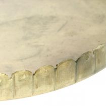Prodotto Piatti in metallo per decorare, decorare la tavola, portacandele rotondi effetto antico dorato Ø7,5/10/12/15/18cm H2cm set di 5