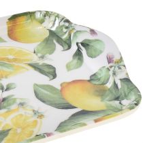 Prodotto Vassoio limone decorazione da tavolo estiva in melamina 21x13x1,5 cm