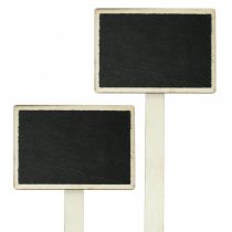 Lavagna da attaccare, tavola di legno su cui scrivere, cartello con piante, decorazione di nozze, inizio scuola 10×7 cm L22 cm 12 pezzi