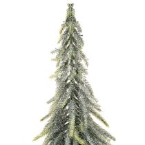 Prodotto Abete artificiale, effetto ghiaccio, albero decorativo su base di legno per decorazioni invernali e natalizie, 75 cm