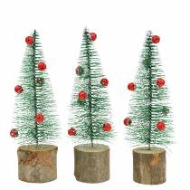 Prodotto Albero di Natale verde con neve Ø5cm H15cm 6pz