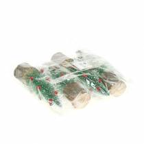 Prodotto Albero di Natale verde innevato Ø6cm H20cm 4 pezzi