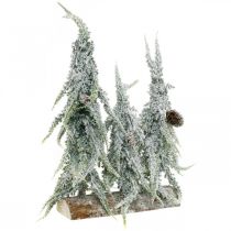 Abeti con neve, decorazione dell&#39;Avvento, foresta d&#39;inverno L16,5 cm H28 cm