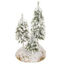 Prodotto Abeti innevati, paesaggio invernale artificiale per villaggio natalizio e decorazione della tavola, 29 cm