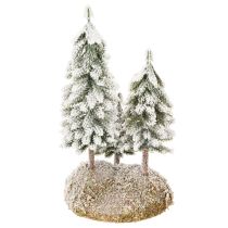Prodotto Abeti innevati, paesaggio invernale artificiale per villaggio natalizio e decorazione della tavola, 29 cm