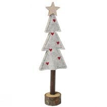 Prodotto Decorazione per albero di Natale in feltro stella cuore beige rosso H21cm 4 pezzi