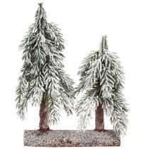 Prodotto Decorazione per albero di Natale verde bianco invernale su base in legno H28cm