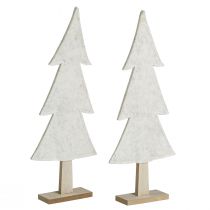 Prodotto Decorazione per albero di Natale in feltro con cuore beige crema H35cm 2 pz