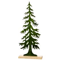 Prodotto Statuetta decorativa a forma di albero di Natale, verde, su base di legno, 60 cm